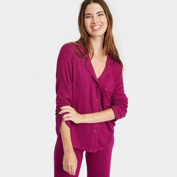 Women's Perfectly Cozy Pajama Top - Stars Above™, New - Burgundy, Size XS - Picture 1 of 2